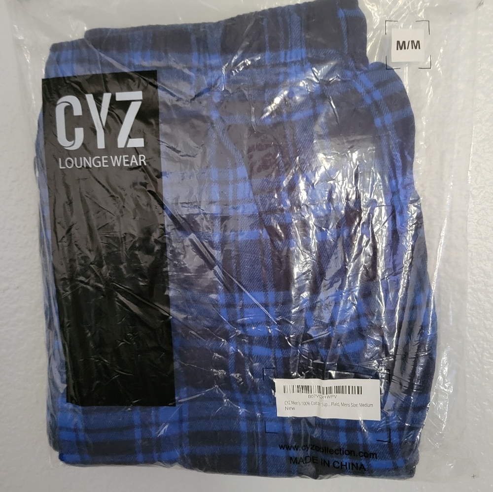 Men's cotton plaid pajama pants